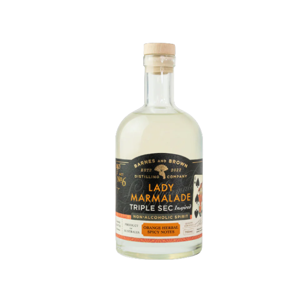 Barnes and Brown Lady Marmalade Triple Sec | Premium Alcohol-Free Triple Sec | Bright Orange & Citrus Peel Notes | Alcohol-Free Alternative for Cocktails | 700 ml