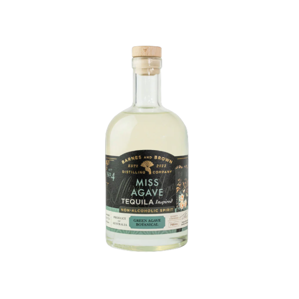 Barnes and Brown Miss Agave Tequila | Premium Alcohol-Free Tequila | Fresh Agave & Citrus Notes | Alcohol-Free Alternative for Cocktails | 700 ml